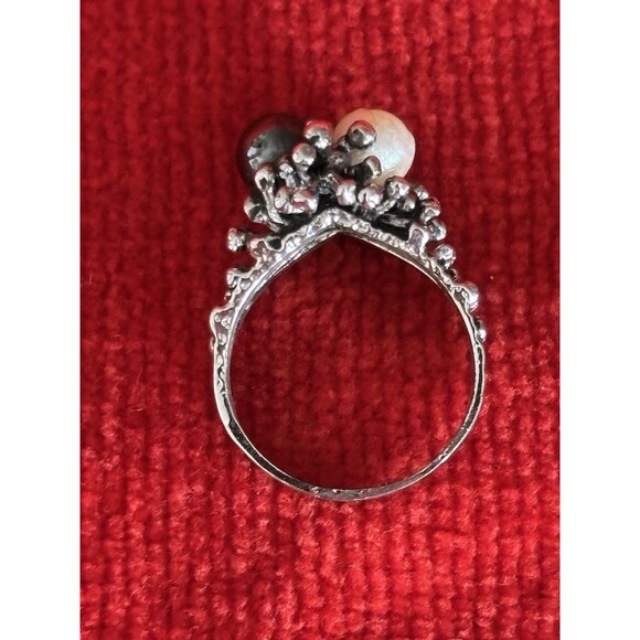 Sterling Silver 2 Pearl Ring - Picture 6 of 8